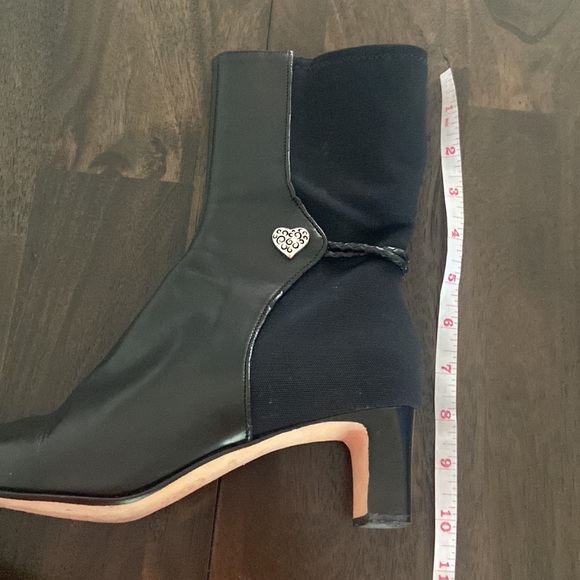 Black Brighton leather boots size 8 Tacoma silver Brighton heart cottagecore - Picture 3 of 17